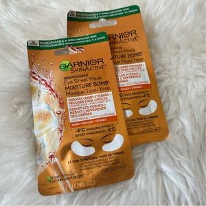Garnier SkinActive Moisture Bomb Brightening Eye Sheet Mask - 2 Pack NEW